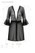 Пеньюар Passion LEAFA PEIGNOIR black, XXL/XXXL, длина чуть выше колена, широкие рукава, завязывается на пояс