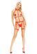 Портупея с чокером и гартеры Leg Avenue 2PC Vegan Leather Nurse Harness Teddy and Headband Red M