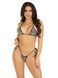 Комплект Leg Avenue Bikini top and thong panty, One Size, черный, со стразами, мягкий лиф и стринги
