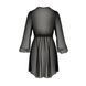 Пеньюар Passion AMBERLY PEIGNOIR 6XL/7XL, black, ажурные декольте и манжеты, широкие рукава