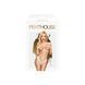 Трусики-тонг Penthouse Dangerous Darling S/M White, мереживо, висока посадка, виріз спереду, бантик