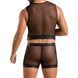 Комплект чоловічої білизни на шнурівці Passion 053 SET WILLIAM XXL/XXXL Black, жилет, боксери