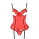 Корсет з відкритими грудьми CHERRY CORSET red L/XL - Passion Exclusive, трусики, пажі, стрепи, оборк
