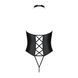 Боди из экокожи Passion NANCY BODY 6XL/7XL black, с имитацией шнуровки и открытым доступом
