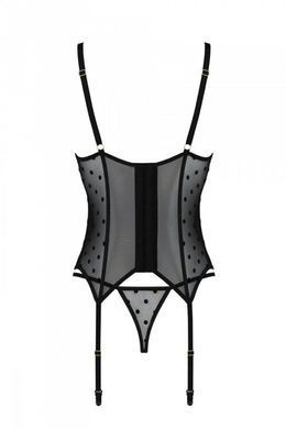 Корсет Passion MARINA CORSET, S/M, black, с открытыми чашками