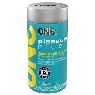 Презервативы ONE Pleasure Plus, 12 шт, с ребристым участком на конце, подарочная упаковка-тубус
