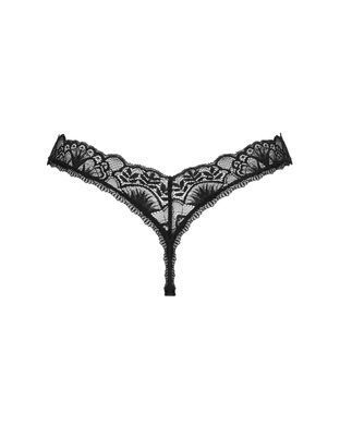 Кружевные стринги Obsessive Donna Dream thong XS/S Black, низкая посадка