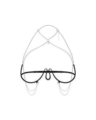 Прикраса на тіло Obsessive Lustique Black harness bra S/M/L