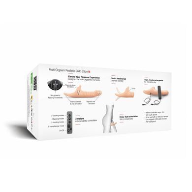 Вибронасадка для страпона с вакуумной стимуляцией Strap-On-Me Multi Orgasm Realistic Dildo M Vanilla