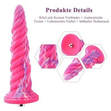 Фантазийный фаллоимитатор 10.12&Prime; для секс-машин Hismith Silicone Dildo rose Monster Series, KlicLok