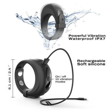 Эрекционное виброкольцо Dorcel Fit Vibe Ring, регулируемый диаметр 4&ndash;5,7 см, 10 режимов