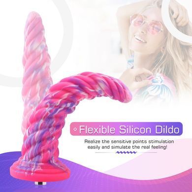 Фантазийный фаллоимитатор 10.12&Prime; для секс-машин Hismith Silicone Dildo rose Monster Series, KlicLok
