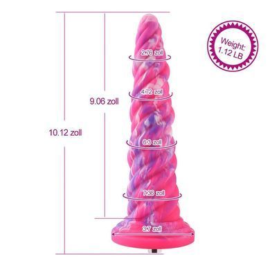 Фантазийный фаллоимитатор 10.12&Prime; для секс-машин Hismith Silicone Dildo rose Monster Series, KlicLok