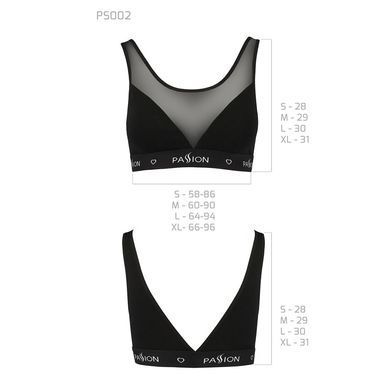 Топ с прозрачной вставкой Passion PS002 TOP XL, black