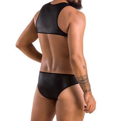 Мужское кожаное боди Passion 056 ADAM L/XL Black, заклепки