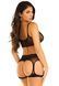 Комплект Leg Avenue Top and garter harness, One Size, черный, сетчатый, топ + пояс с гартерами