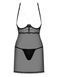 Прозора сорочка з відкритими грудьми Obsessive Pearlove chemise & thong black S/M, трусики