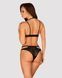 Эротический комплект под латекс со стрепами Obsessive Bagirela 2-pcs set L/XL, черный, под леопард,