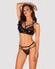 Эротический комплект под латекс со стрепами Obsessive Bagirela 2-pcs set L/XL, черный, под леопард,