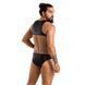Мужское кожаное боди Passion 056 ADAM L/XL Black, заклепки