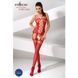 Бодистокинг Passion BS054 red, комбинезон, имитация чулок, открытый животик