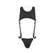 Мужское кожаное боди Passion 056 ADAM L/XL Black, заклепки