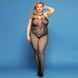 Сетчатый бодистокинг JSY &laquo;Откровенная Мадлен&raquo; Plus Size, Black, имитация боди, кружево, доступ