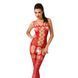 Бодистокинг Passion BS054 red, комбинезон, имитация чулок, открытый животик