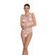 Бодістокінг з доступом Passion BS086 white, вертикальна сітка, виріз на спинці