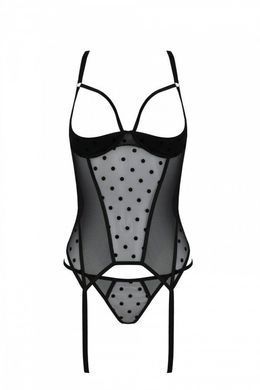 Корсет Passion MARINA CORSET, XXL/XXXL, black, с открытыми чашками
