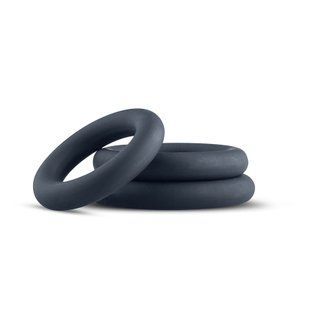 Набор эрекционных колец Boners 3-Piece Cock Ring Set &ndash; Grey, 3; 3,3 и 4,4 см