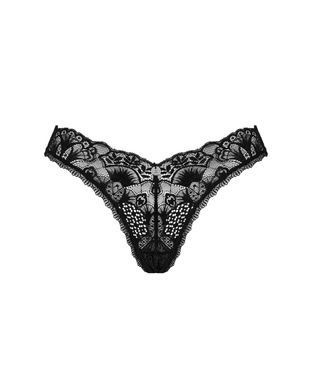 Мереживні стрінги Obsessive Donna Dream thong M/L Black, низька посадка