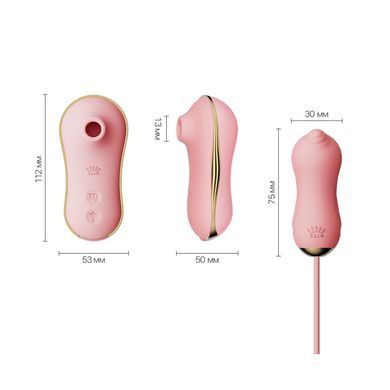 Набор 2в1 Zalo &mdash; UNICORN Pink, виброяйцо + вакуумный стимулятор