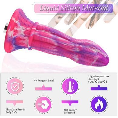 Фаллоимитатор для секс-машин Hismith 10.3&Prime; Silicone Monster Dildo Series, KlicLok и присоска