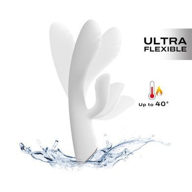 Вибратор-кролик с подогревом Dorcel FLEXI RABBIT WHITE, гибкий ствол