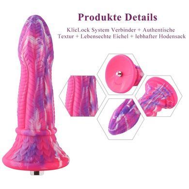 Фаллоимитатор для секс-машин Hismith 10.3&Prime; Silicone Monster Dildo Series, KlicLok и присоска