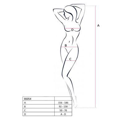 Бодистокинг Passion BS054 white, комбинезон, имитация чулок, открытый животик