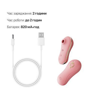 Набор 2в1 Zalo &mdash; UNICORN Pink, виброяйцо + вакуумный стимулятор