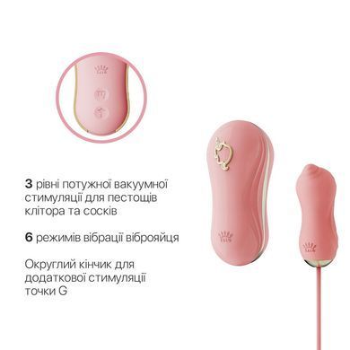Набор 2в1 Zalo &mdash; UNICORN Pink, виброяйцо + вакуумный стимулятор