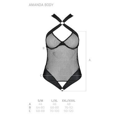Сітчастий боді з халтером Passion Amanda Body S/M, black