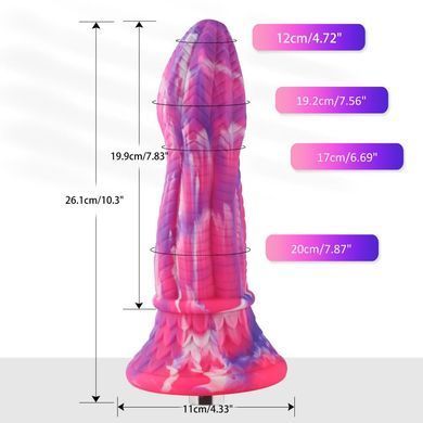 Фаллоимитатор для секс-машин Hismith 10.3&Prime; Silicone Monster Dildo Series, KlicLok и присоска