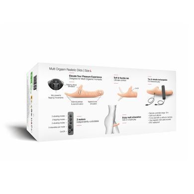 Вибронасадка для страпона с вакуумной стимуляцией Strap-On-Me Multi Orgasm Realistic Dildo L Vanilla