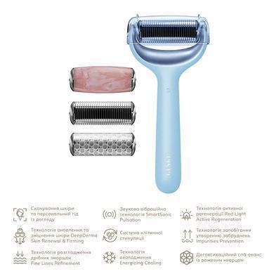 Ролер для голкової мезотерапії обличчя та тіла GESKE MicroNeedle Face&Body Roller 9в1 aquamarine