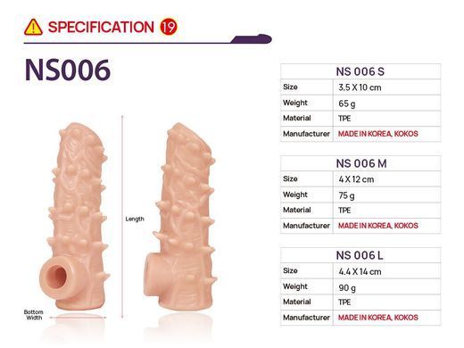 Насадка на член Kokos Nude Sleeve NS 006 M
