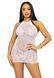 Платье-сетка со стразами Leg Avenue Rhinestone halter mini dress White, открытая спина, one size