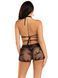 Комплект Leg Avenue Wrap Around Bra Top & Boy Shorts, One Size, черный, сетчатый, бралетт и шорты