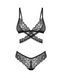 Комплект Obsessive Blomentis 2-pcs set, M/L, кружевной, лиф с завязками на спине, трусики-слипы