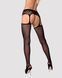 (SALE) Сітчасті панчохи-стокінги з мереживним поясом Obsessive Garter stockings S307 XL/XXL, чорні, імітаці