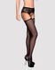 (SALE) Сітчасті панчохи-стокінги з мереживним поясом Obsessive Garter stockings S307 XL/XXL, чорні, імітаці