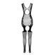 Ажурный бодистокинг с чулками Passion BS082 black
